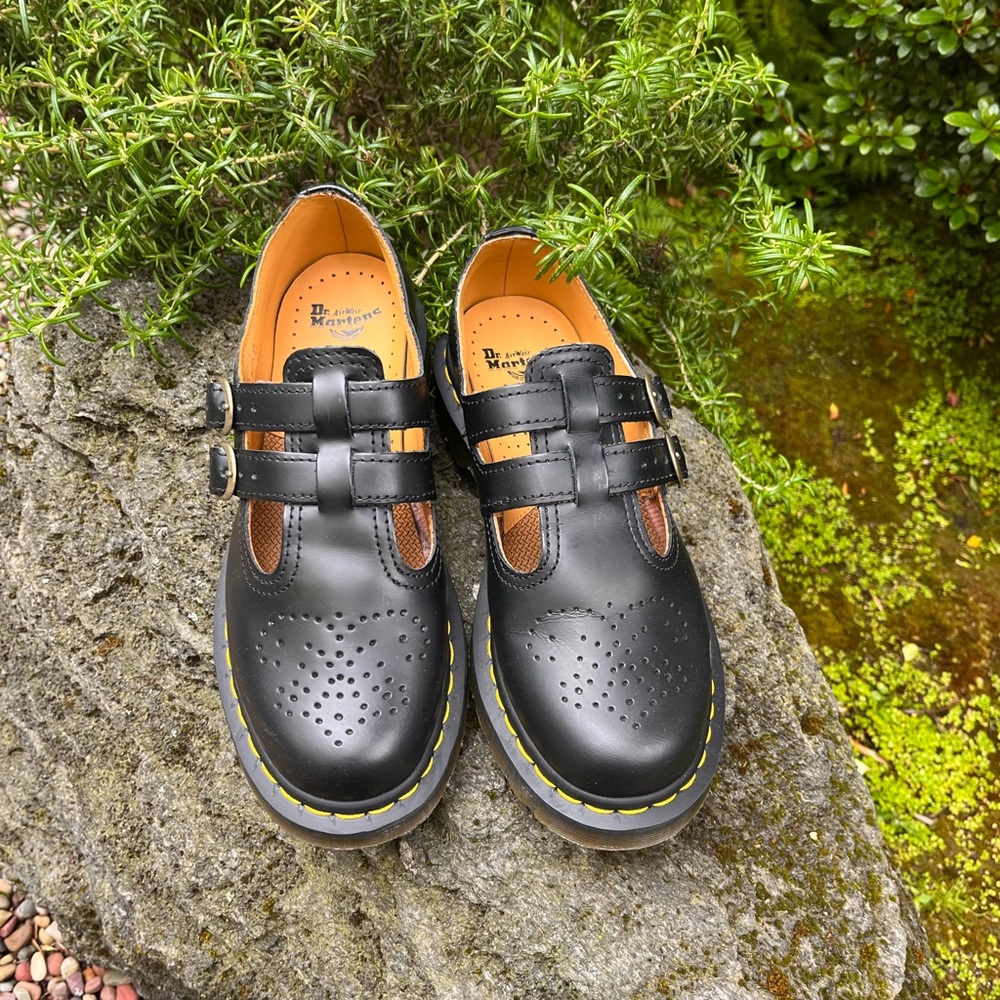 Dr. Martens Black Mary Jane smooth Shoes with Chunky Soles